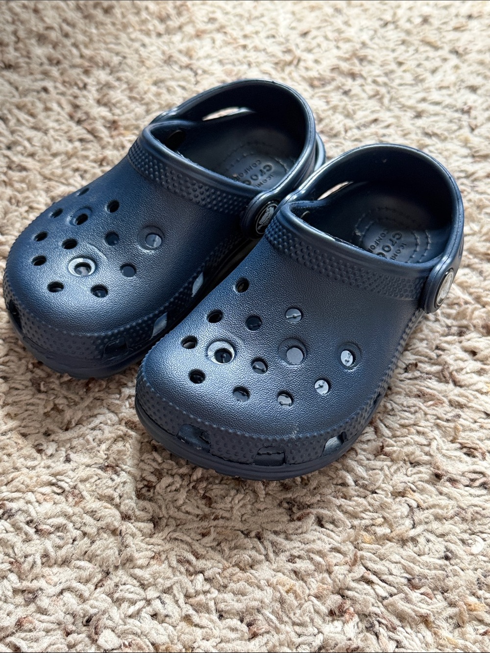 CROCS Kids Navy Blue Classic Clog Sandals